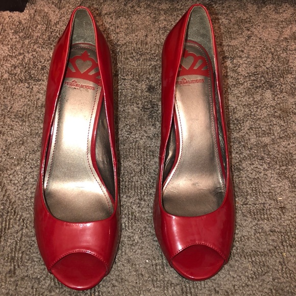 Size 11 red fergalicious heels never worn - Picture 1 of 5